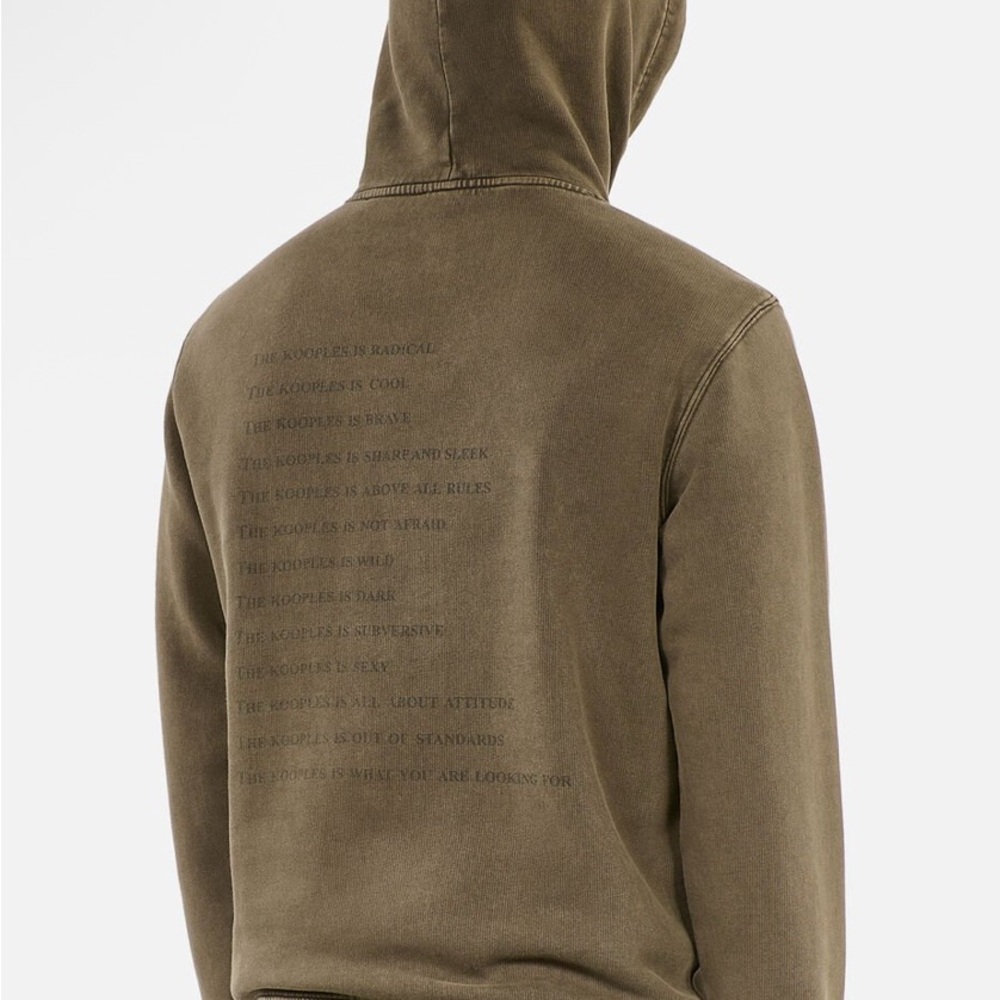 The Kooples What Is Kooples Men's Olive Hoodie vintage look army green M or L - Picture 3 of 10